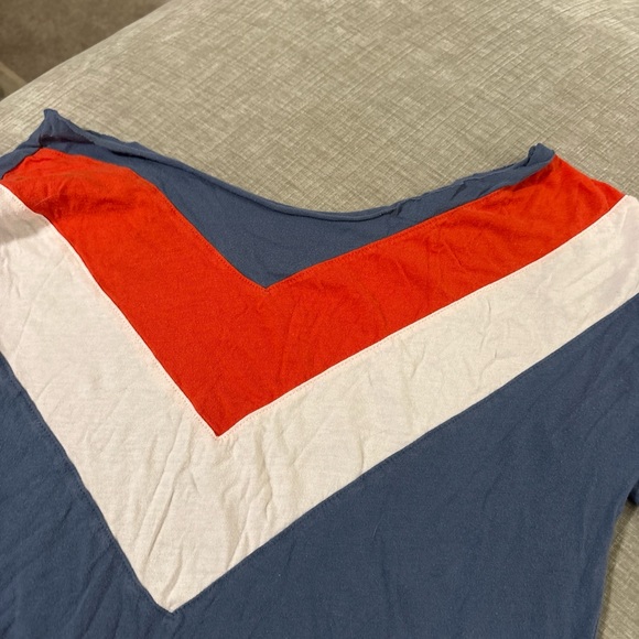 American Eagle Outfitters Red White Blue Chevron Tee - Picture 3 of 3